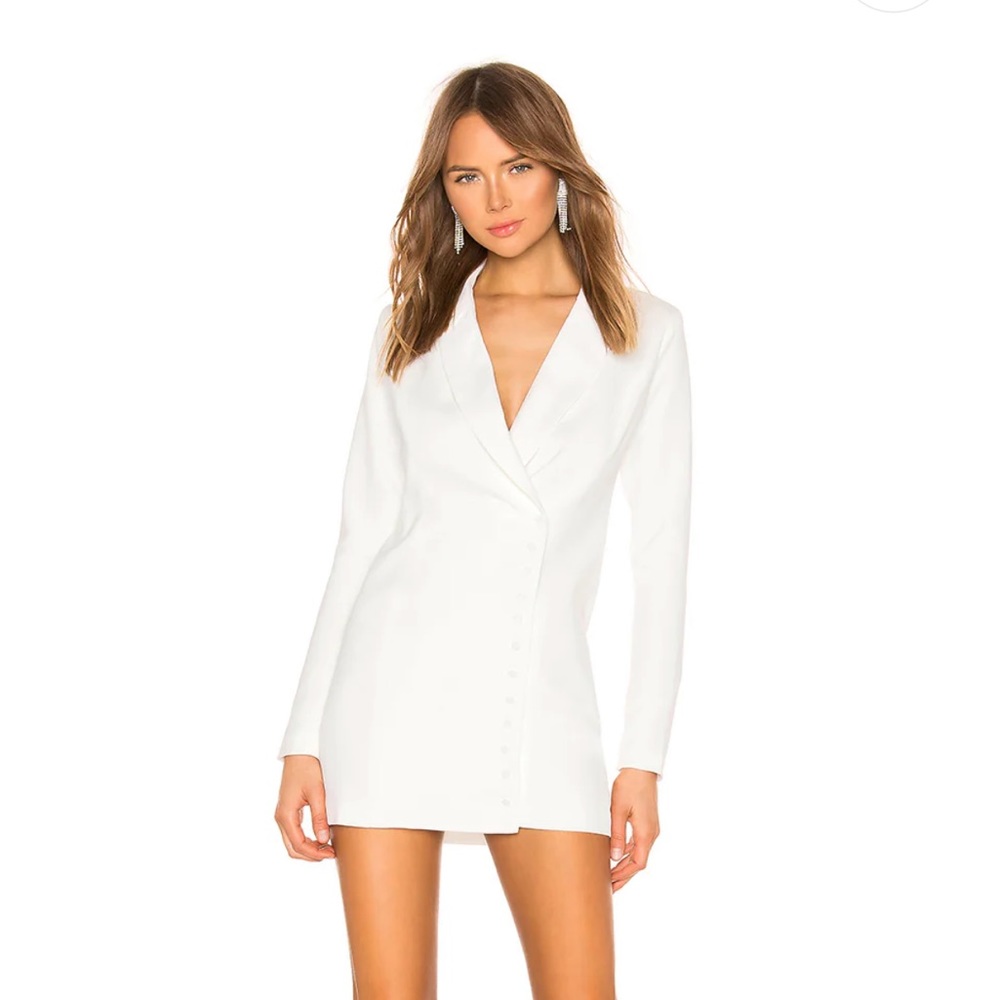 Superdown Armida Button Blazer Dress in Ivory